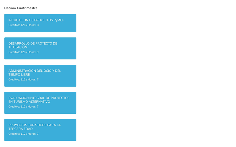 MAPA CURRICULAR TURISMO